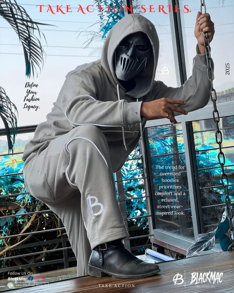 "TAKE ACTION SERIES" - BLACKMAC'S GRAY HOODIES & BAGGY SET.